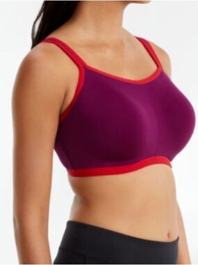 Natori Purple Sports Bra with Red Trim